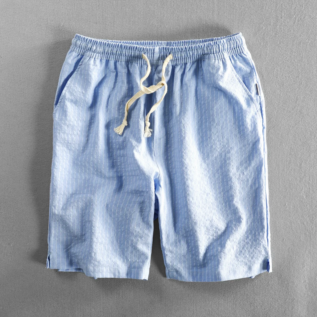 Pinstripe Breezy Cotton Shorts