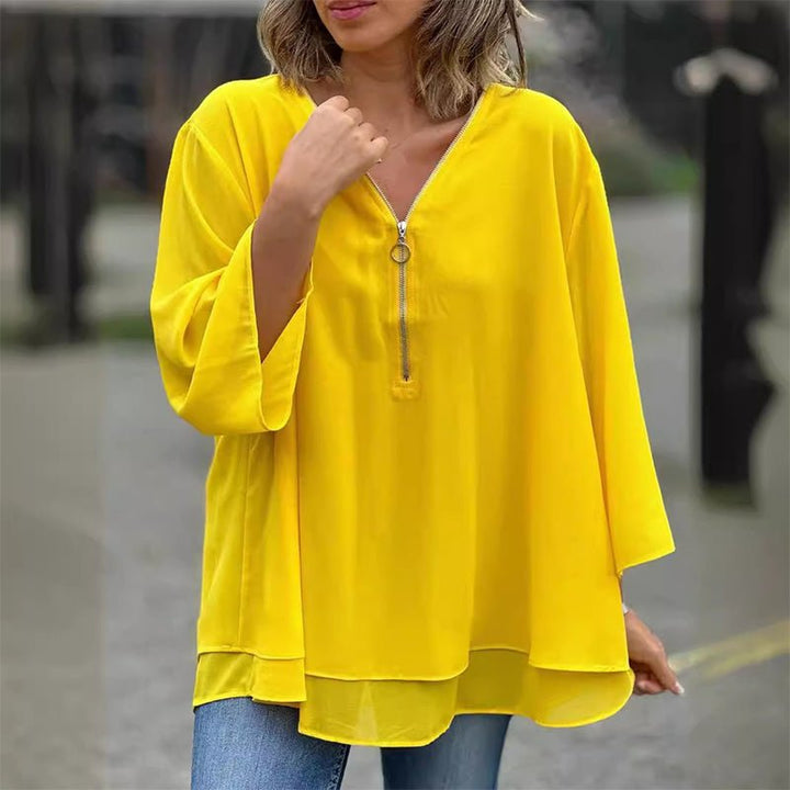 Chiffon Zipper Blouse