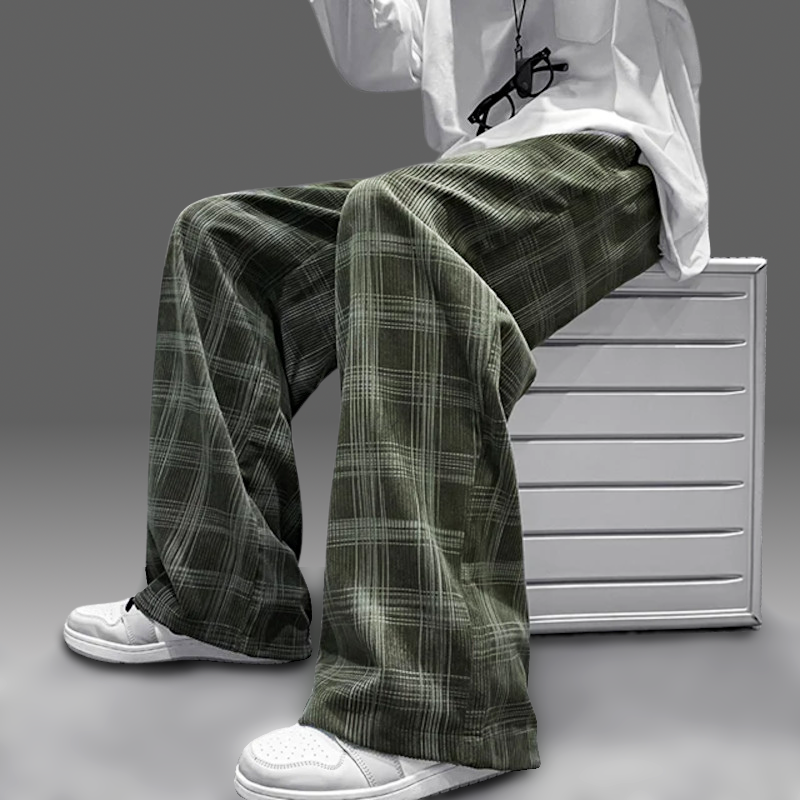 Freestyle Plaid Corduroy Pants