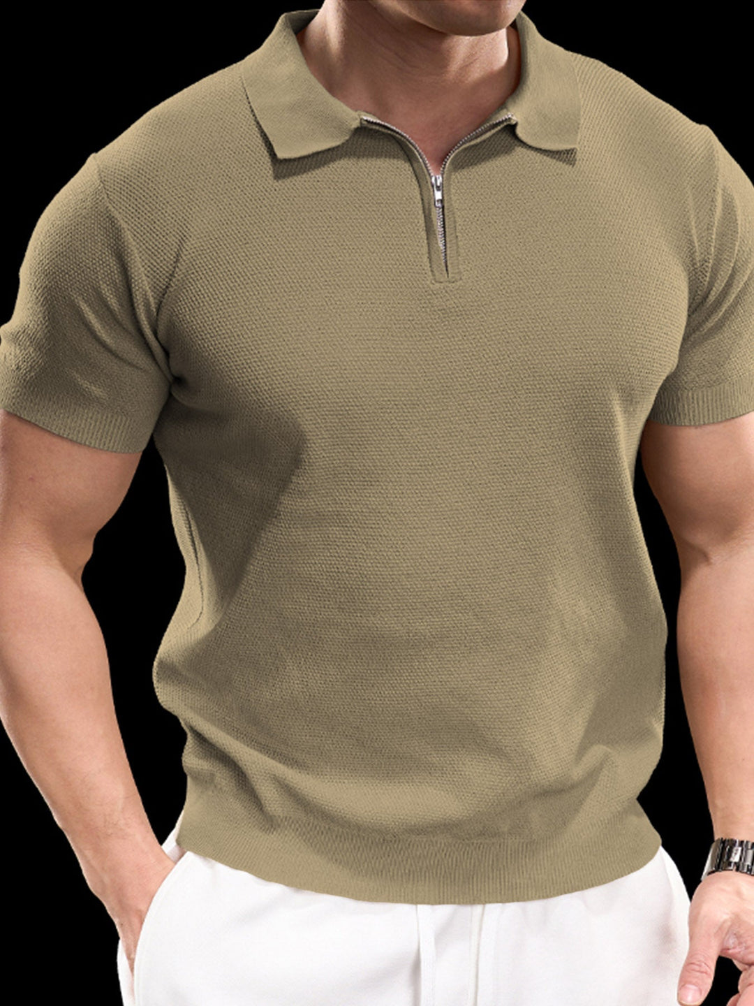 FlexKnit Active Knitted Zip Polo