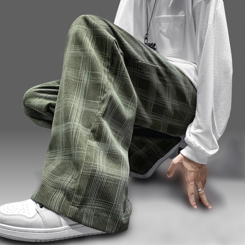 Freestyle Plaid Corduroy Pants