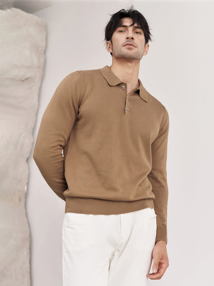 GentleKnit Buttoned Collar Sweater Polo