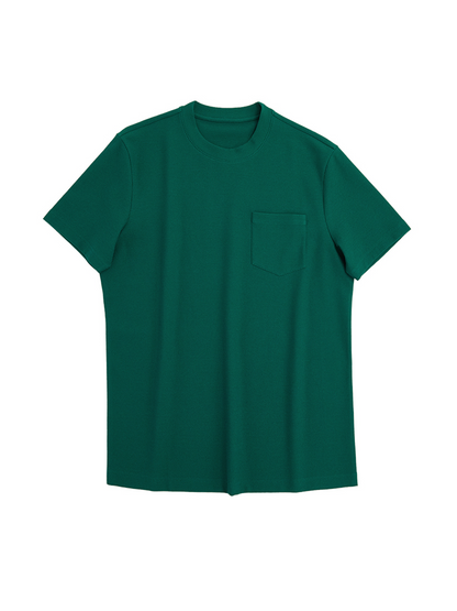 BreezeLuxe Breathable Piqué Crew Neck Short Sleeve Tee