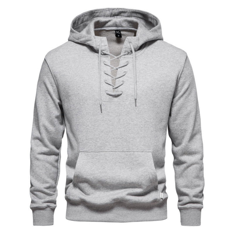 Valhalla X Cotton Lace-Up Hoodie