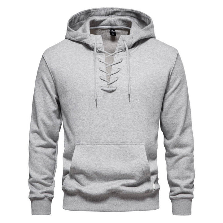 Valhalla X Cotton Lace-Up Hoodie