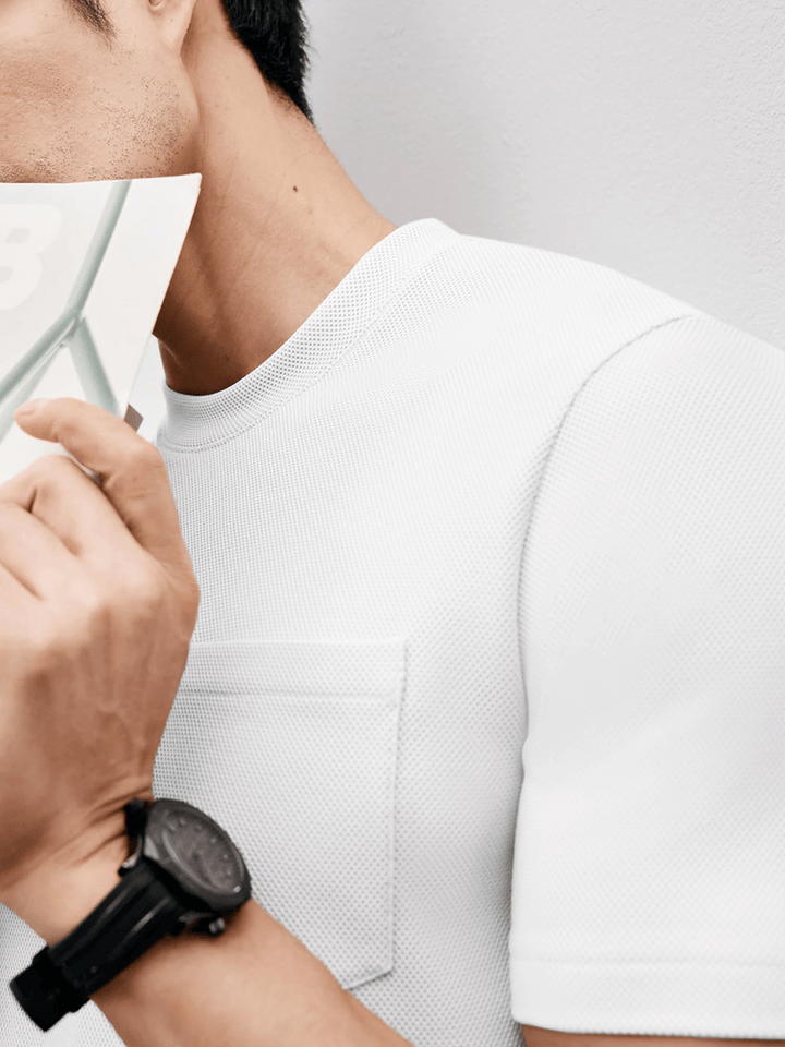 BreezeLuxe Breathable Piqué Crew Neck Short Sleeve Tee