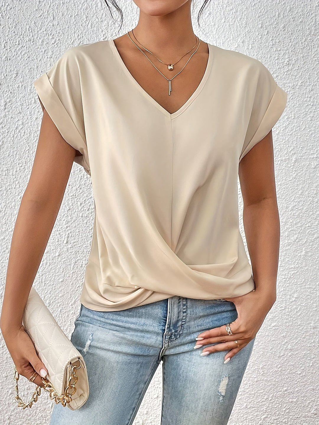 Sweetheart Neckline Casual T-Shirt
