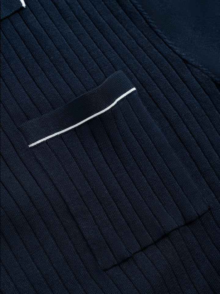 GentleKnit Contrast Color Short Sleeve Knitted Polo