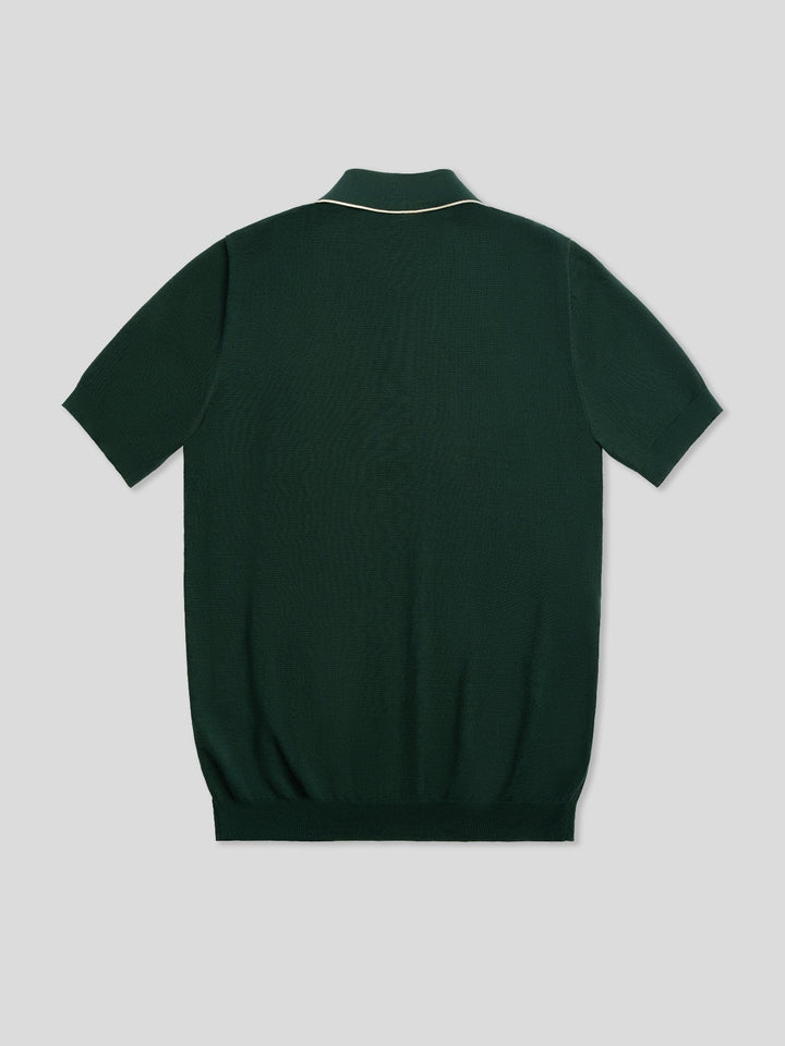 GentleKnit Contrast Color Short Sleeve Knitted Polo