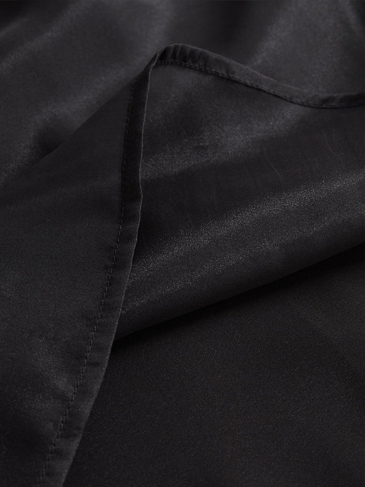 Elegant Black Chiffon High Neck Blouse