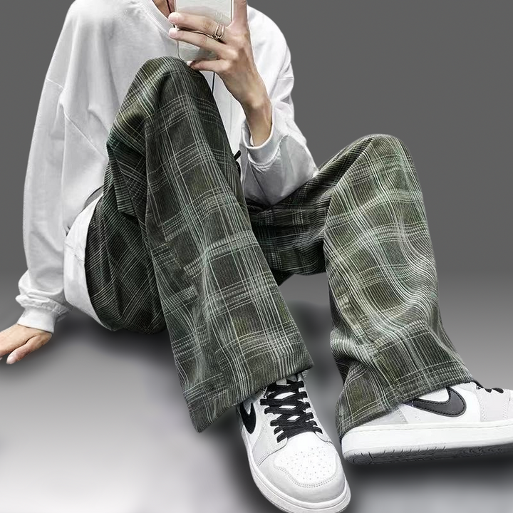 Freestyle Plaid Corduroy Pants