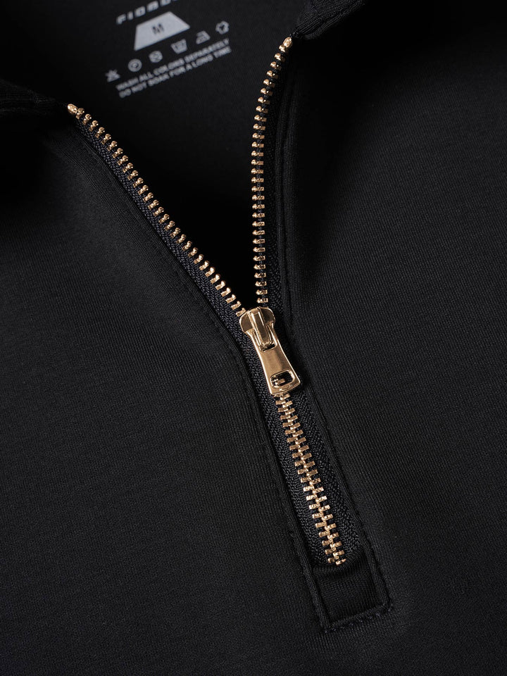 Modal Blend Long Sleeve Half Zip Polo