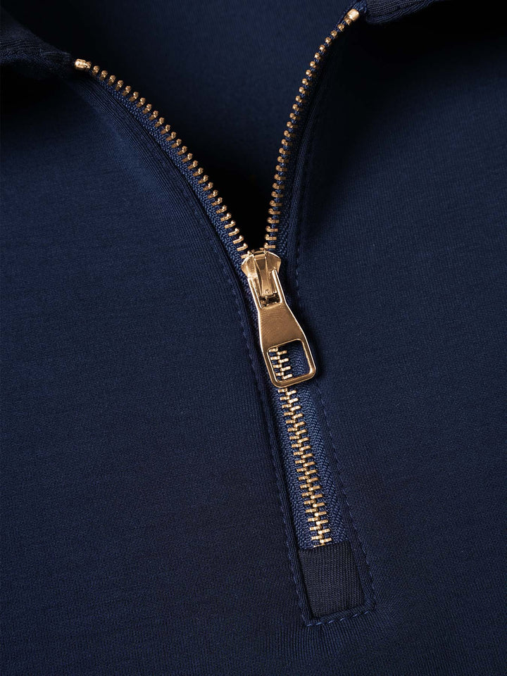 Modal Blend Long Sleeve Half Zip Polo