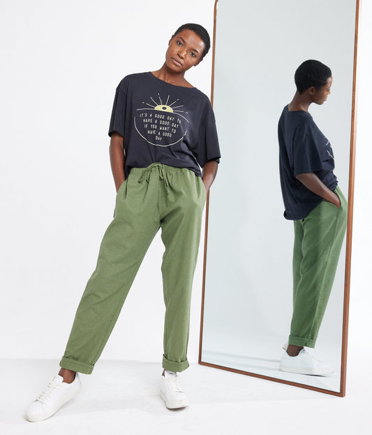Blaine Linen Pant - Army