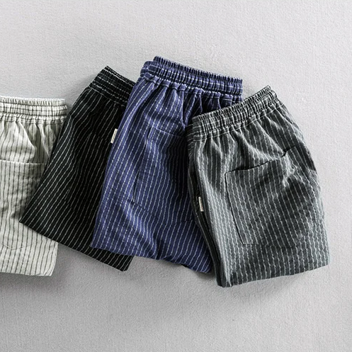Pinstripe Breezy Cotton Shorts