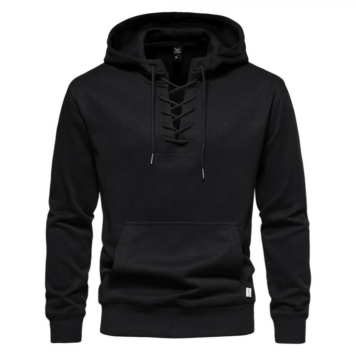 Valhalla X Cotton Lace-Up Hoodie