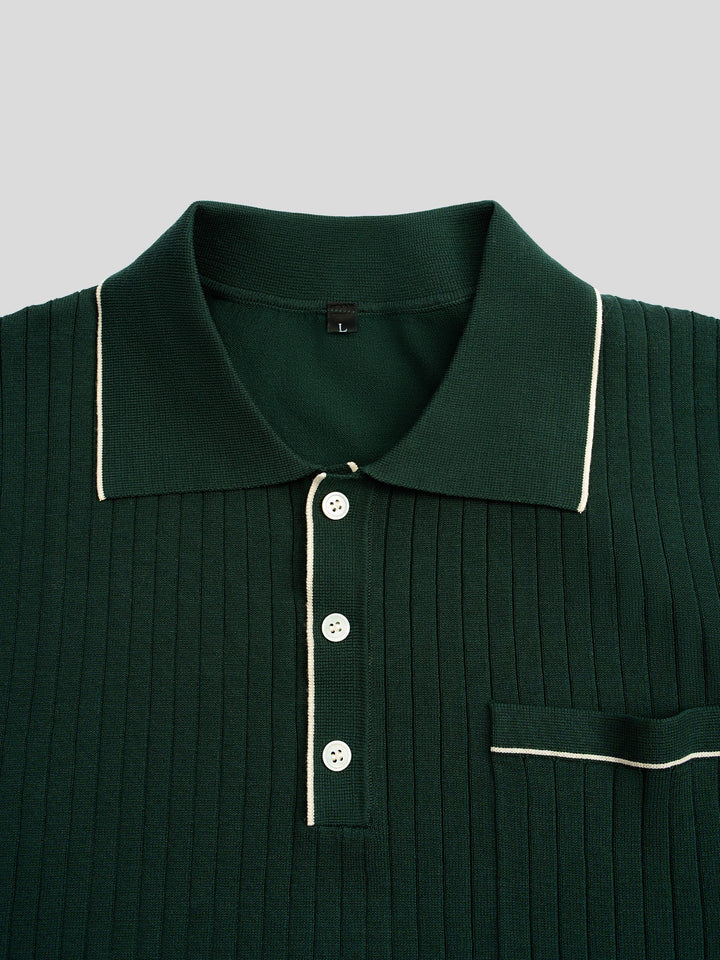 GentleKnit Contrast Color Short Sleeve Knitted Polo