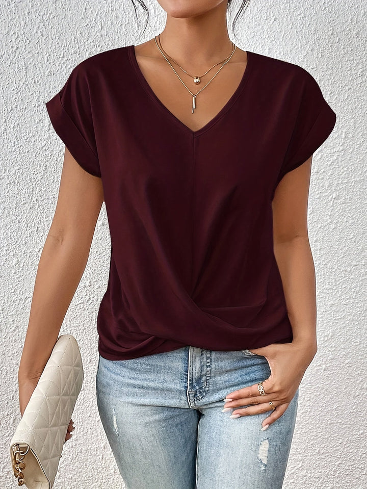 Sweetheart Neckline Casual T-Shirt