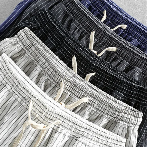 Pinstripe Breezy Cotton Shorts