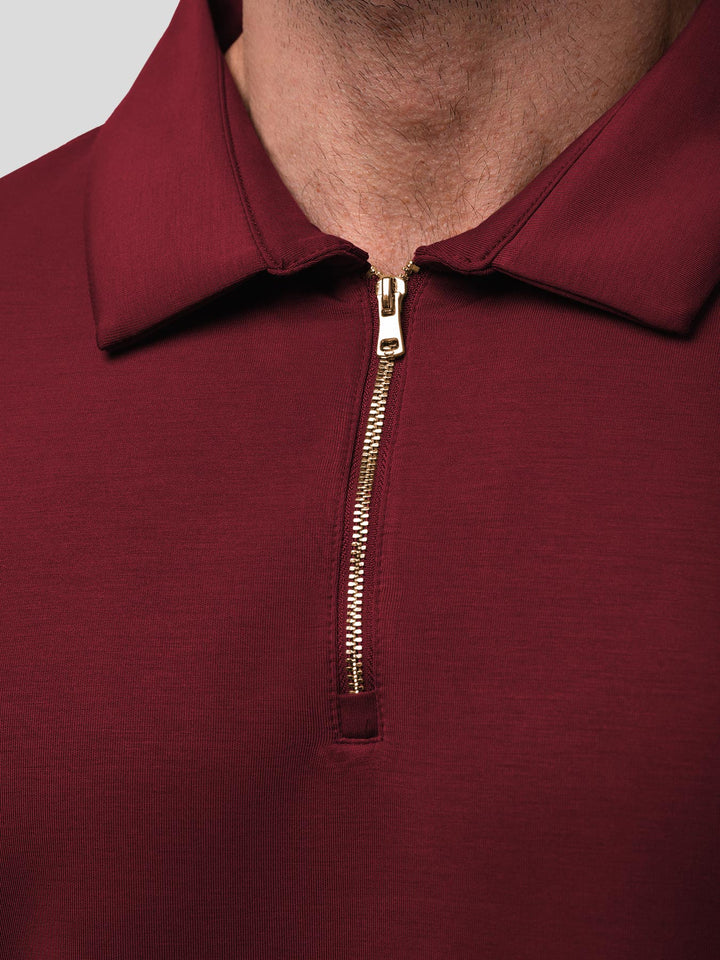 Modal Blend Long Sleeve Half Zip Polo