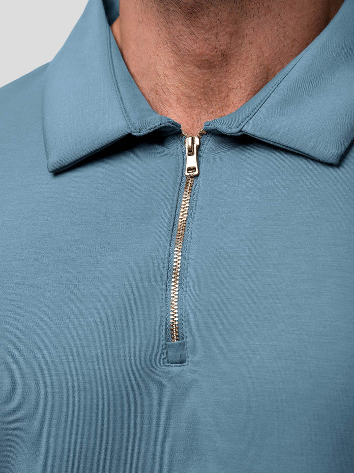 Modal Blend Long Sleeve Half Zip Polo