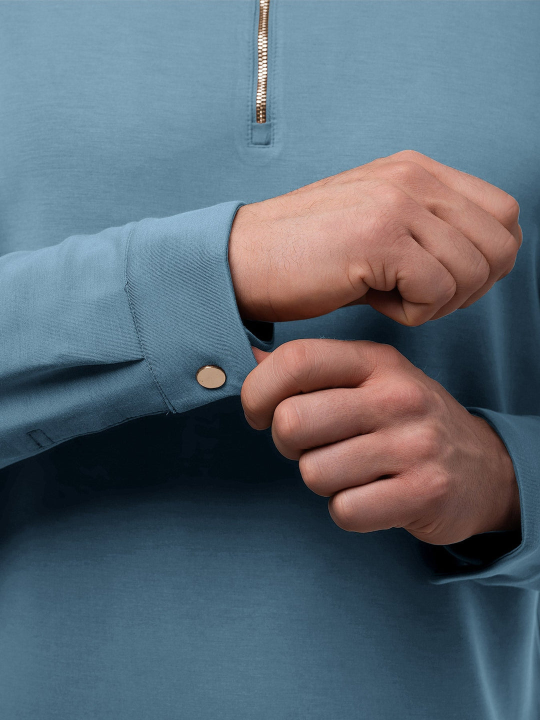 Modal Blend Long Sleeve Half Zip Polo