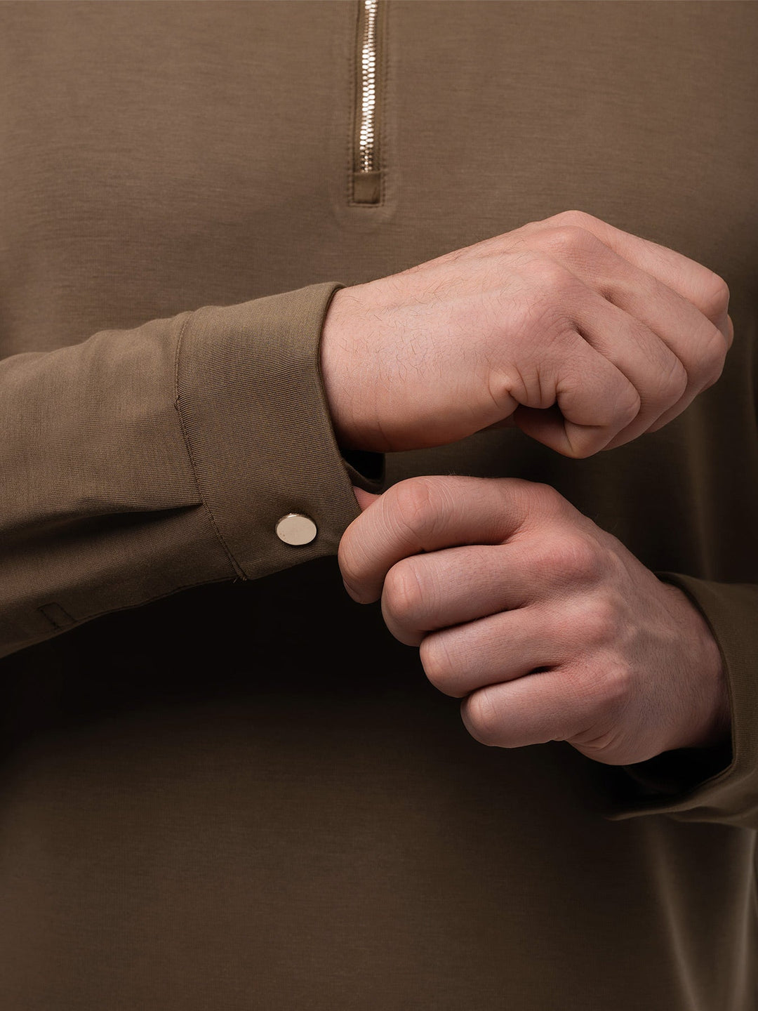 Modal Blend Long Sleeve Half Zip Polo