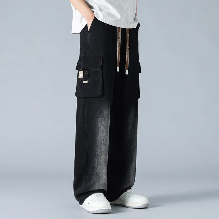 Ader Wide-Leg Denim Cargo Pants