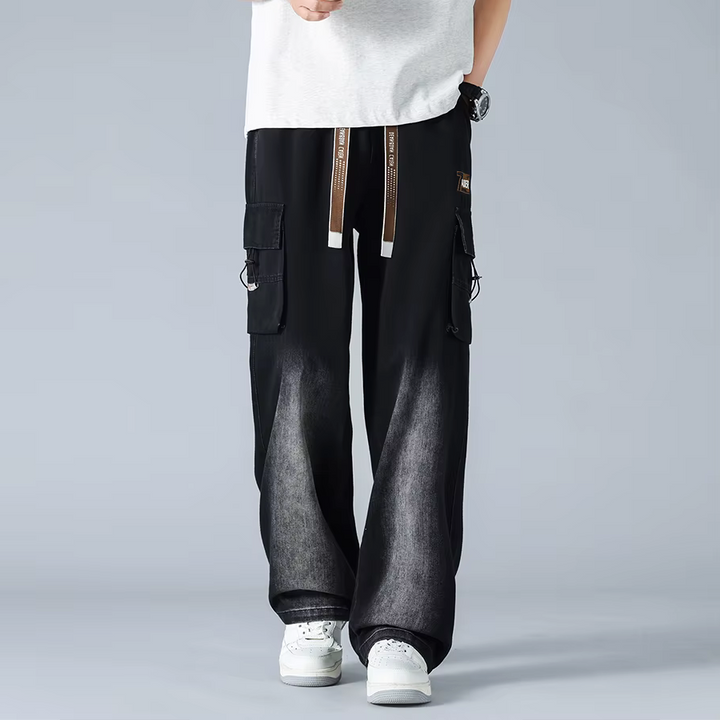 Ader Wide-Leg Denim Cargo Pants