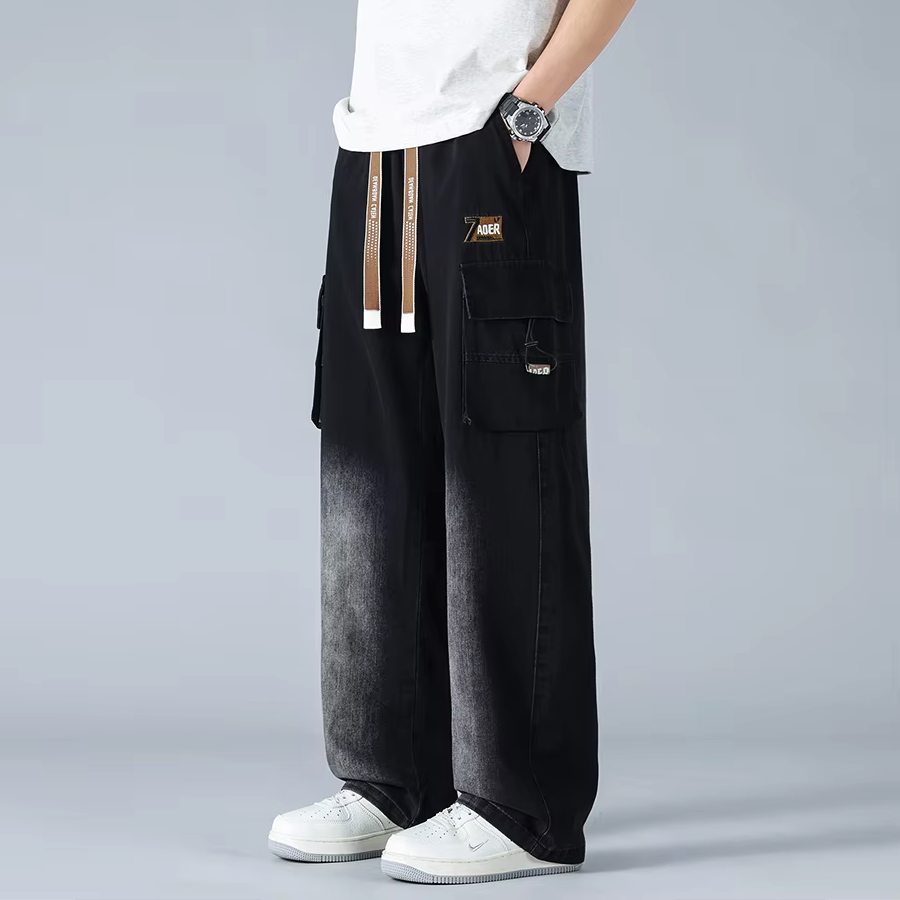 Ader Wide-Leg Denim Cargo Pants