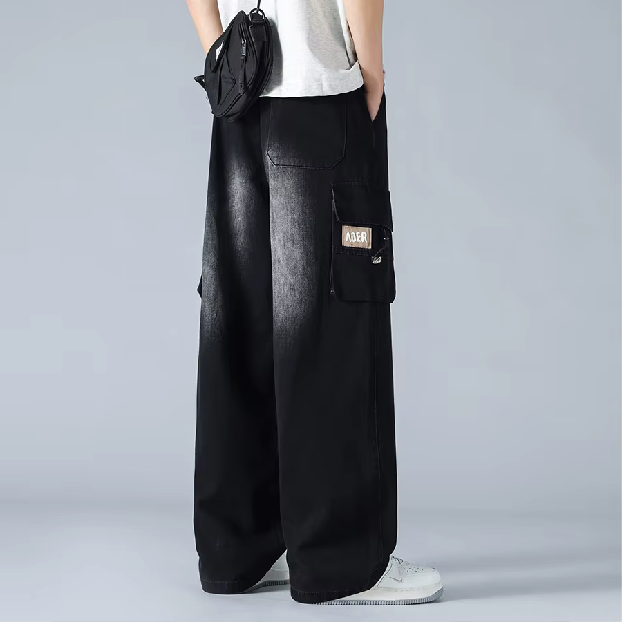Ader Wide-Leg Denim Cargo Pants