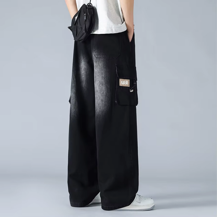 Ader Wide-Leg Denim Cargo Pants