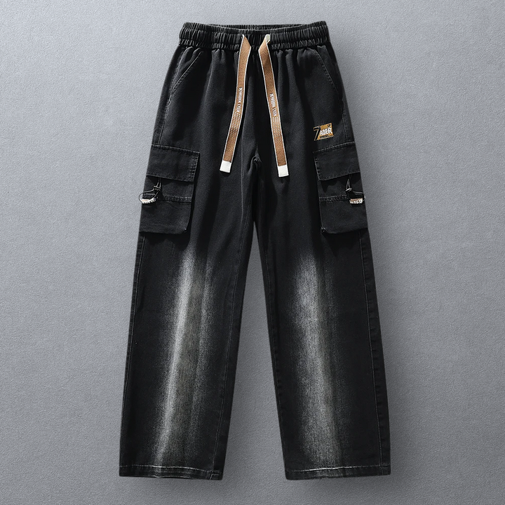 Ader Wide-Leg Denim Cargo Pants