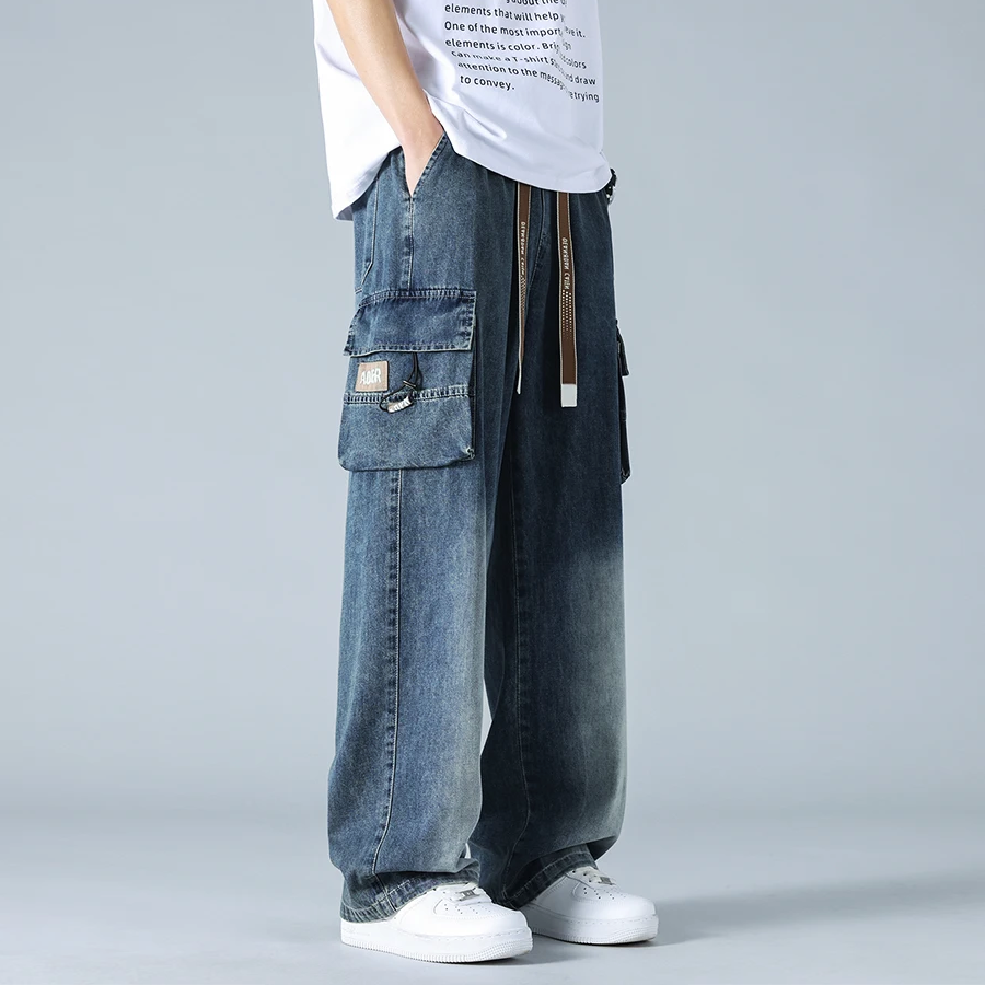 Ader Wide-Leg Denim Cargo Pants