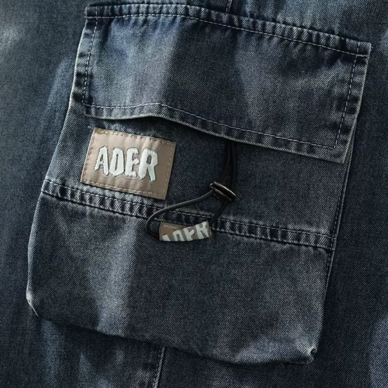 Ader Wide-Leg Denim Cargo Pants