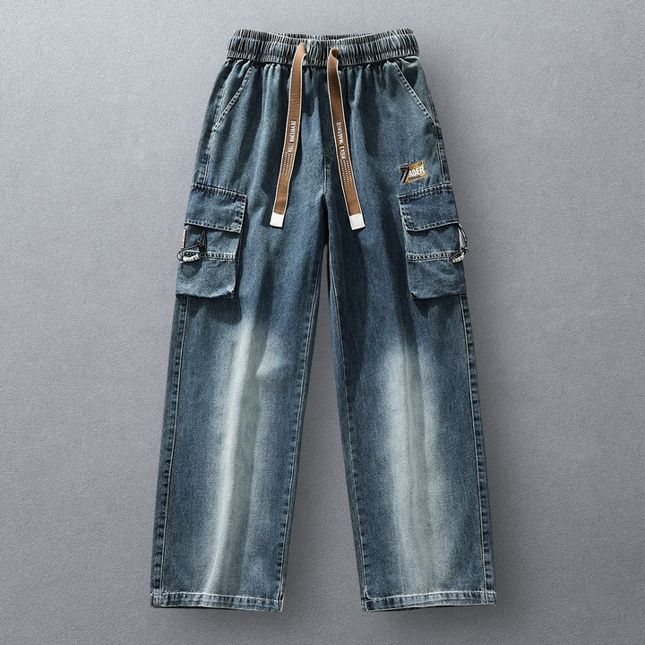 Ader Wide-Leg Denim Cargo Pants