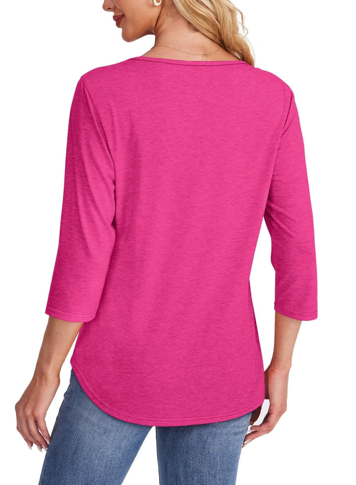 Pleated 3/4 Sleeve Top