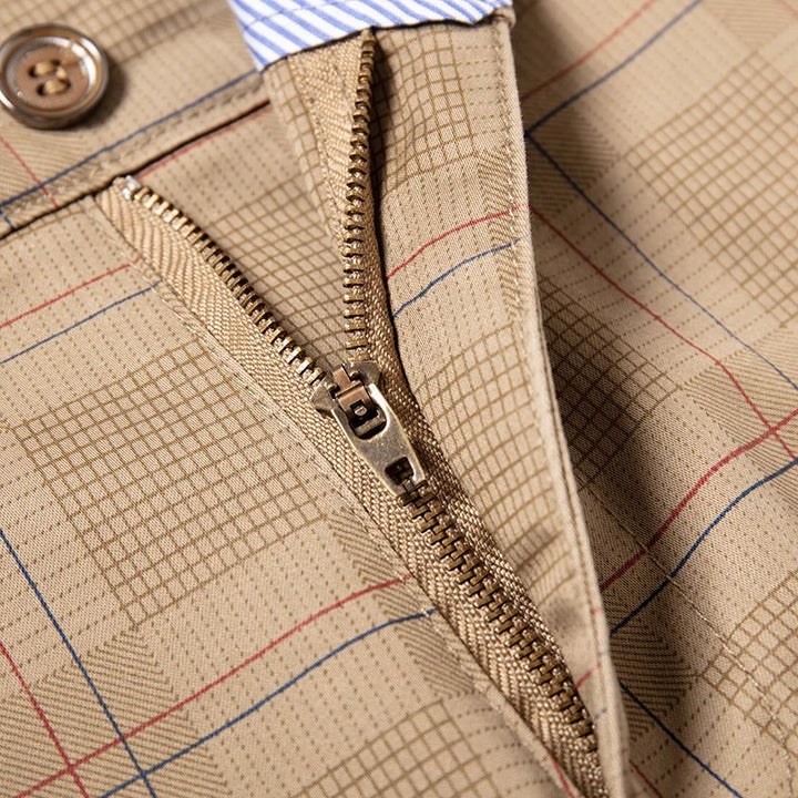 Plaid Stretch Dress Pants