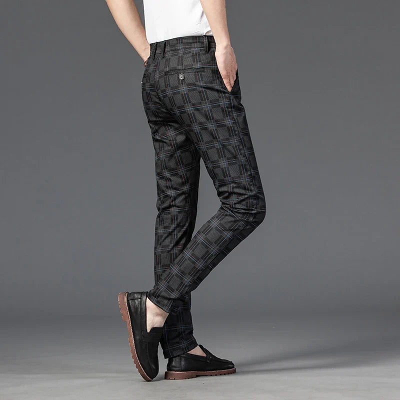 Plaid Stretch Dress Pants