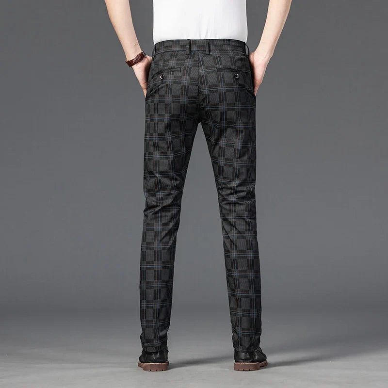 Plaid Stretch Dress Pants