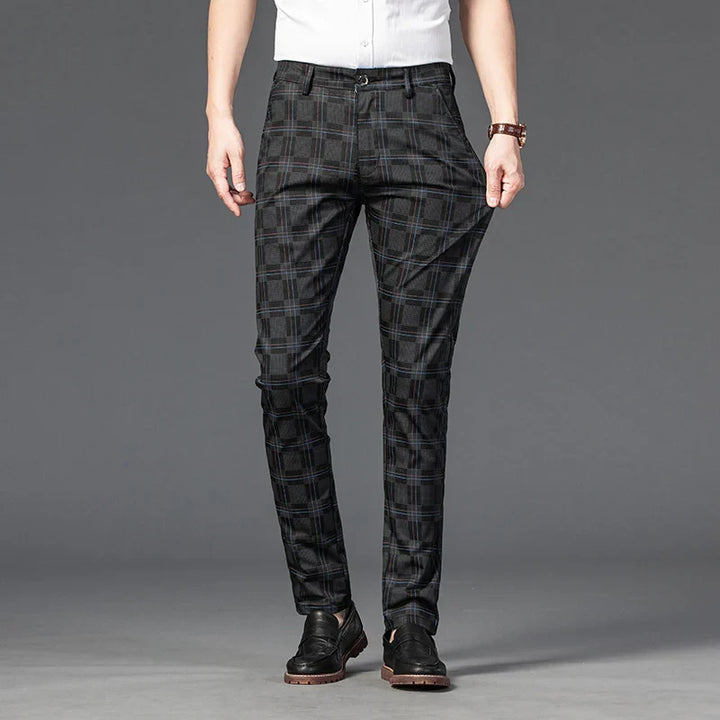 Plaid Stretch Dress Pants