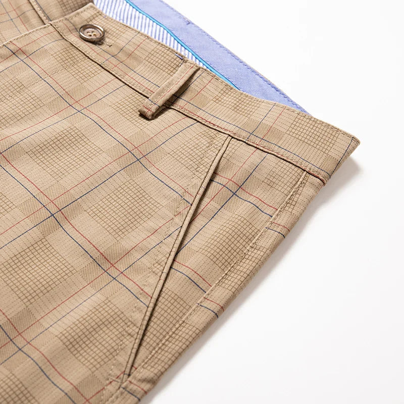 Plaid Stretch Dress Pants