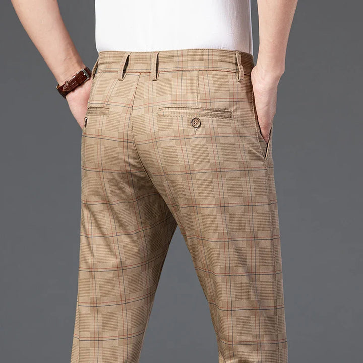 Plaid Stretch Dress Pants
