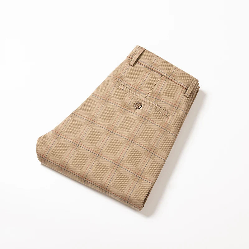 Plaid Stretch Dress Pants