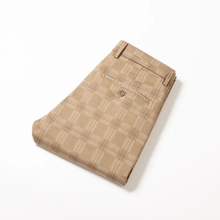 Plaid Stretch Dress Pants
