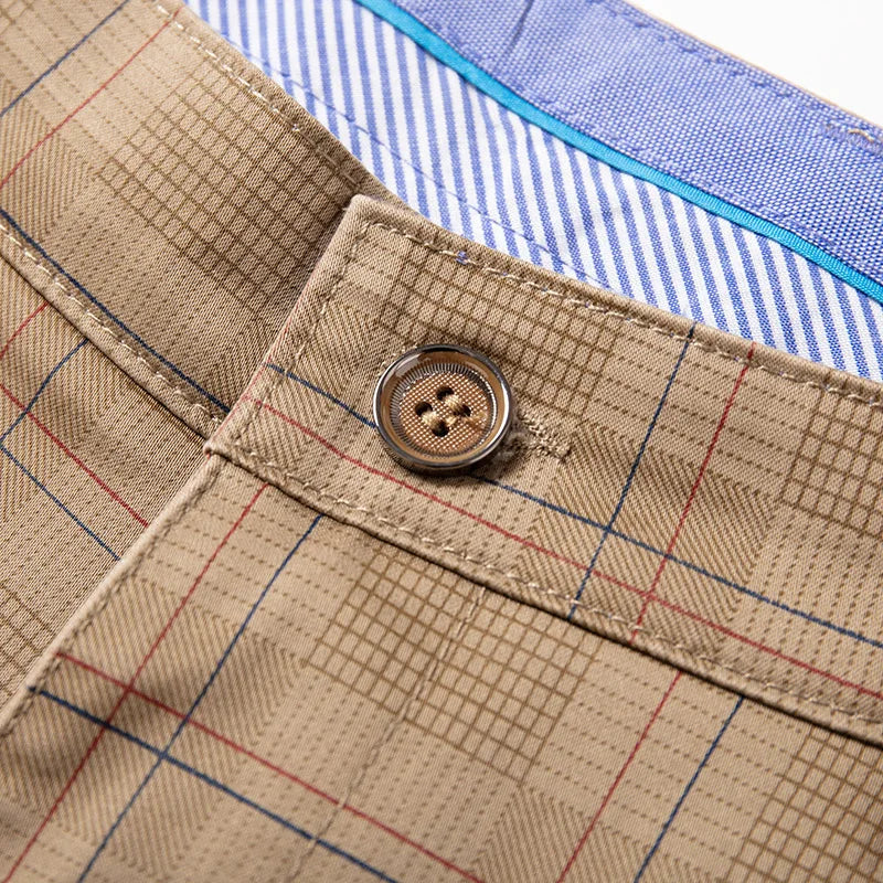 Plaid Stretch Dress Pants