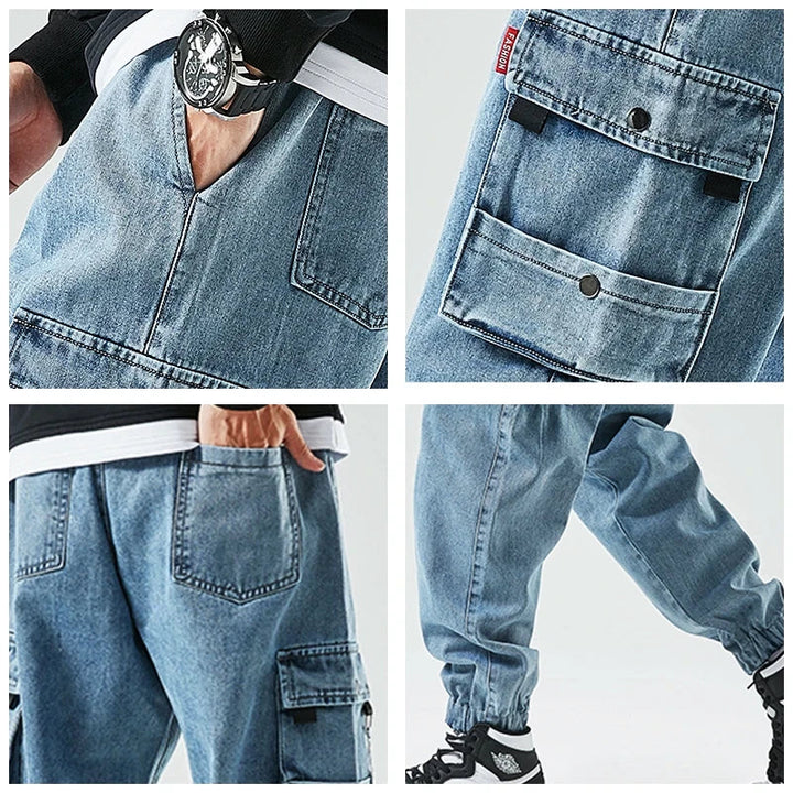 Denim Cargo Jogger Jeans