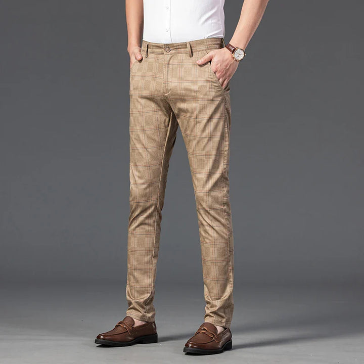Plaid Stretch Dress Pants