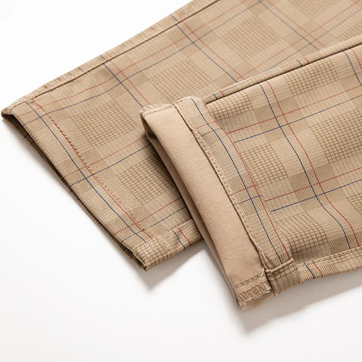 Plaid Stretch Dress Pants
