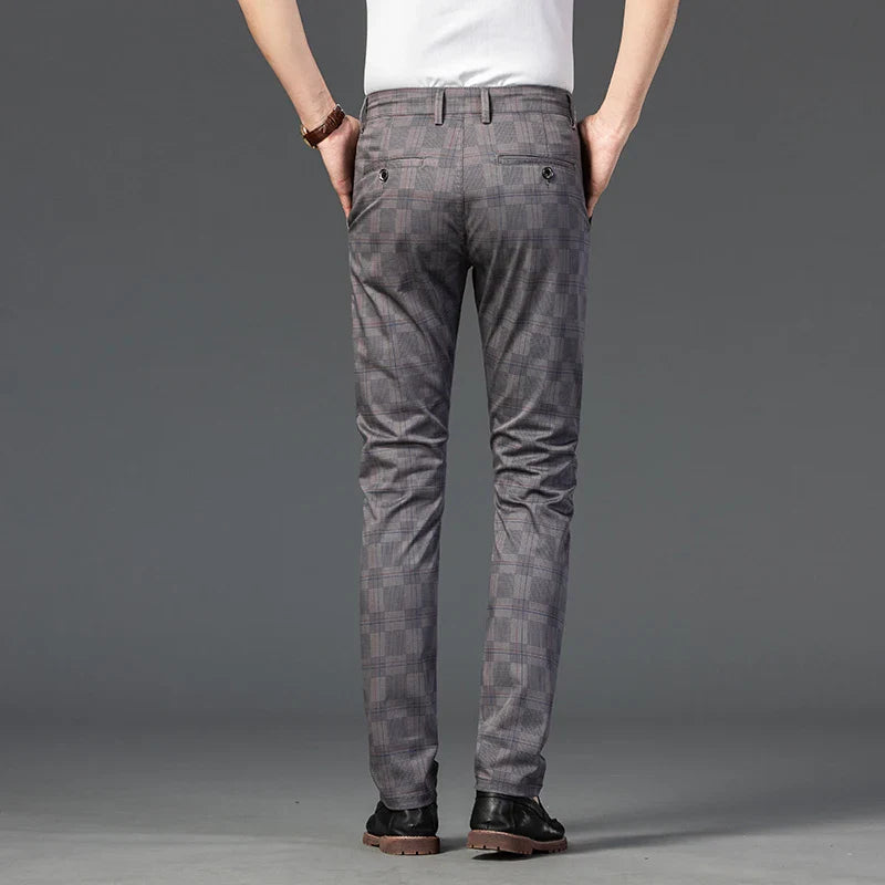 Plaid Stretch Dress Pants
